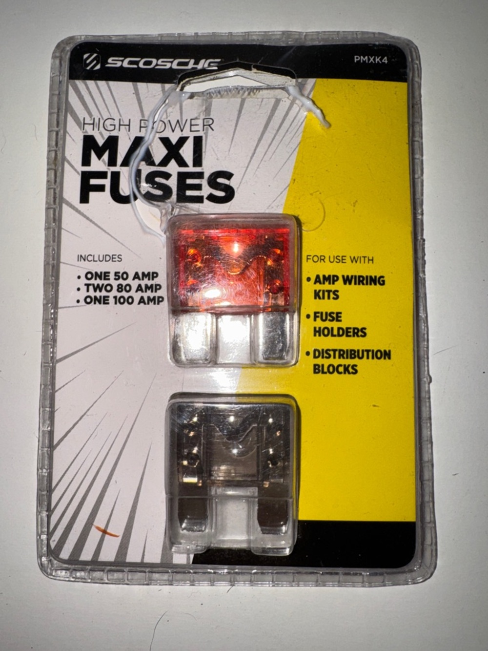 NIP Scosche PMXK4 Maxi Fuse Kit 50A 80A 100A Blade Style Auto Fuse